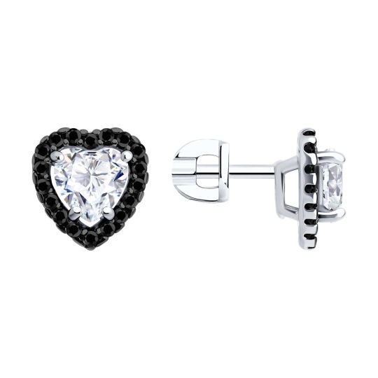 Серьги из серебра с фианитами