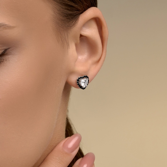 Серьги из серебра с фианитами