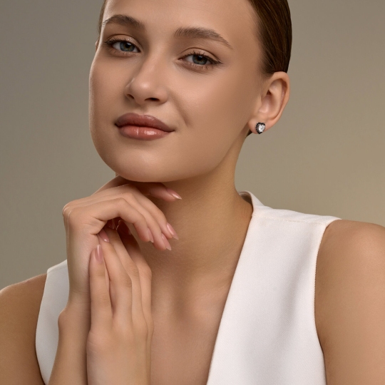 Серьги из серебра с фианитами