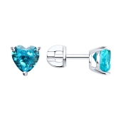 Серьги из серебра с фианитами