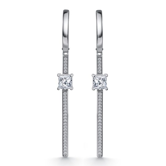 Серьги из серебра с фианитами