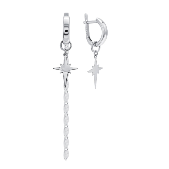 Асимметричные серьги-трансформеры из серебра