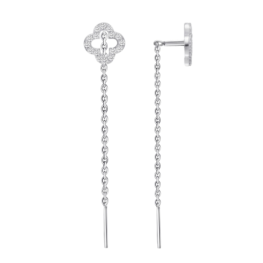 Серьги из серебра с фианитами