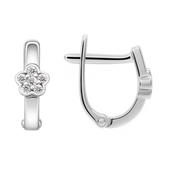Серьги из серебра с фианитами