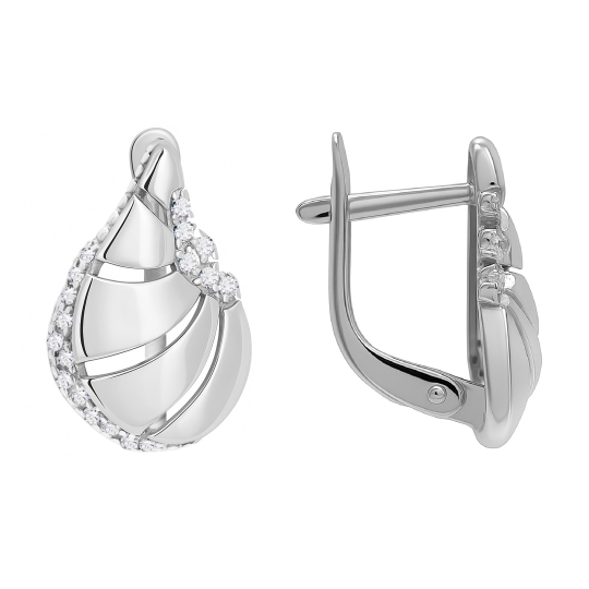 Серьги из серебра с фианитами