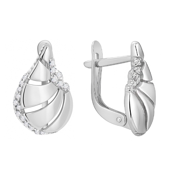 Серьги из серебра с фианитами