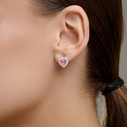 Серьги из серебра с фианитами