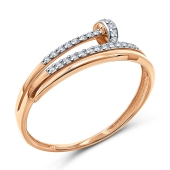 Кольцо из золота с фианитами