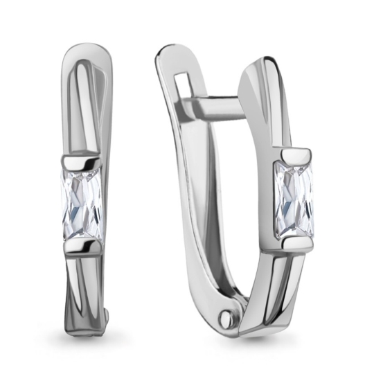 Серьги из серебра с фианитами