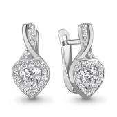 Серьги из серебра с фианитами