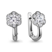 Серьги из серебра с фианитами