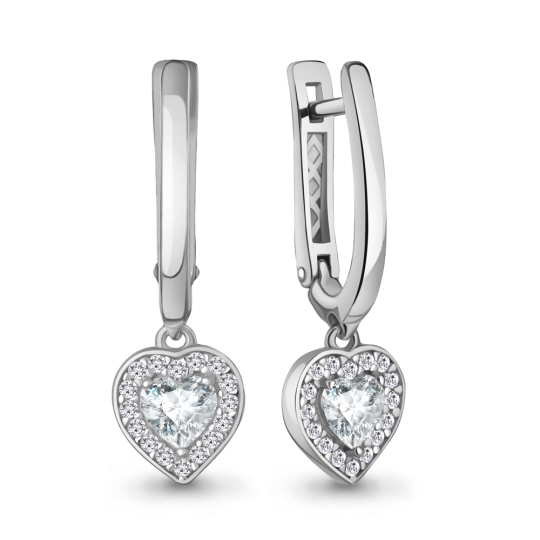Серьги из серебра с фианитами