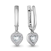 Серьги из серебра с фианитами