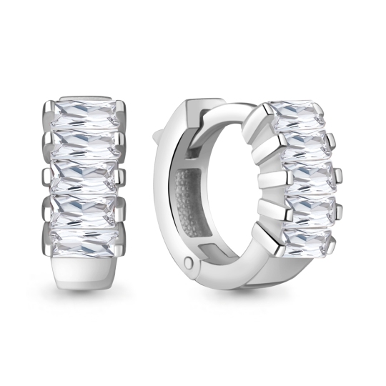 Серьги из серебра с фианитами