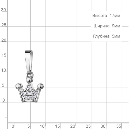 Подвеска из серебра с фианитами 