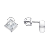 Серьги из серебра с фианитами