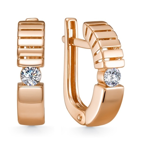 Серьги из золота с бриллианитами