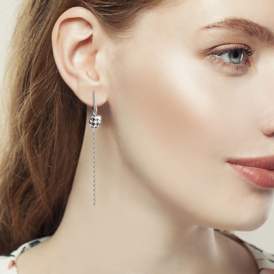 Серьги из серебрас эмалью