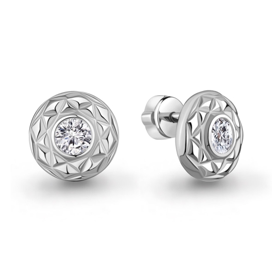 Серьги из серебра с фианитами