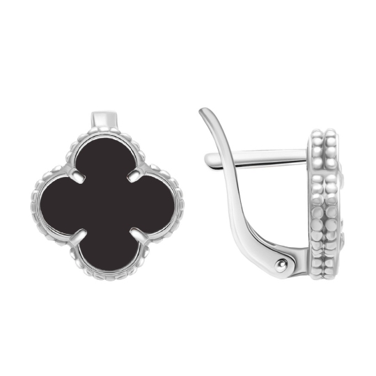 Серьги из серебра с ониксами