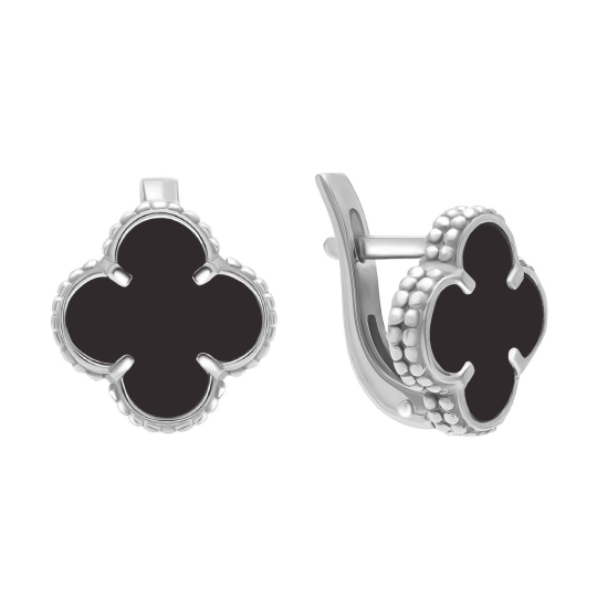 Серьги из серебра с ониксами