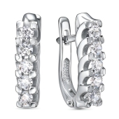 Серьги из серебра с фианитами