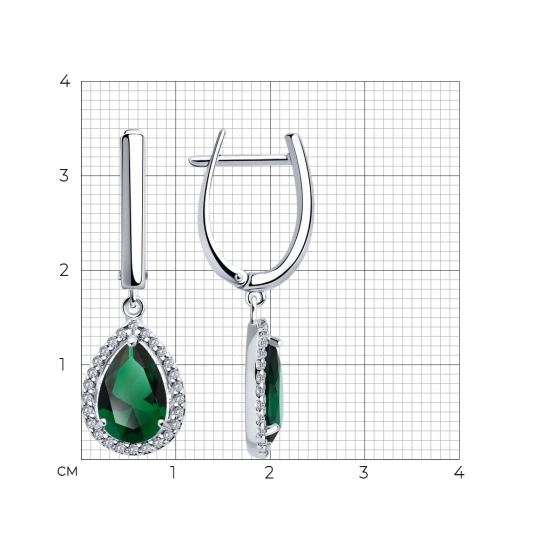 Серьги из серебра с фианитами