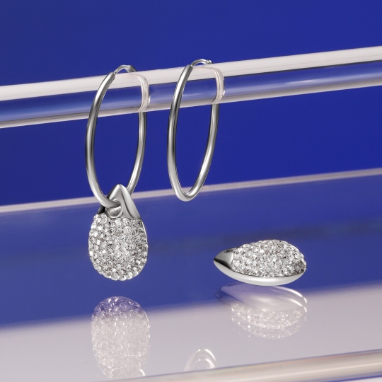 Серьги-трансформеры из серебра с ювелирными кристаллами