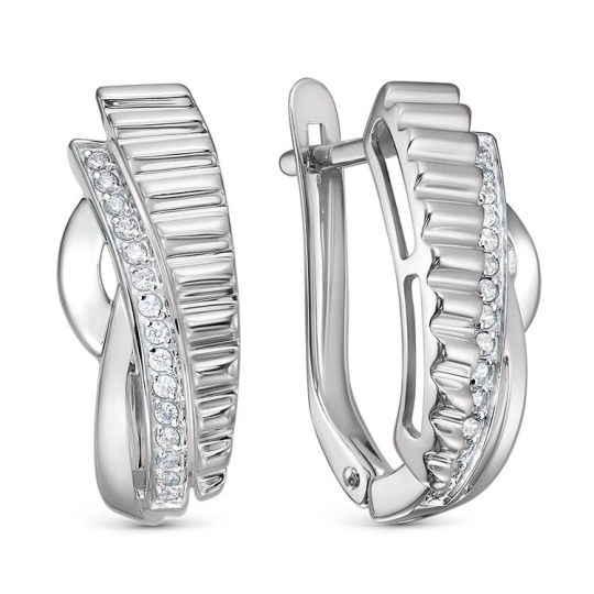 Серьги из серебра с фианитами