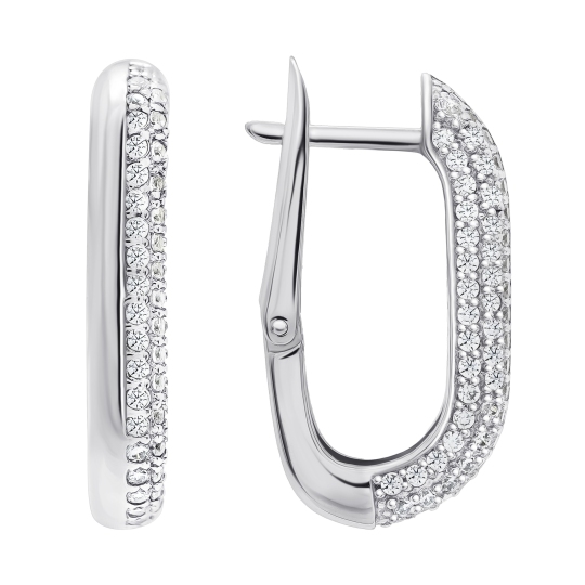Серьги из серебра с фианитами