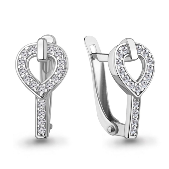Серьги из серебра с фианитами