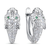 Серьги из серебра с фианитами