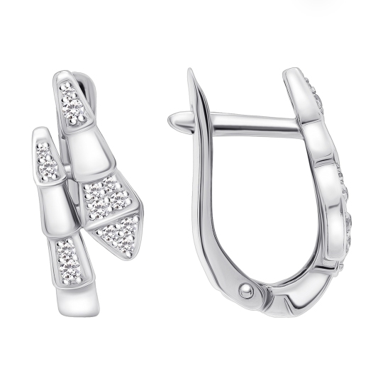 Серьги из серебра с фианитами