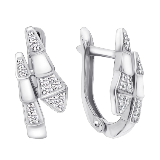 Серьги из серебра с фианитами