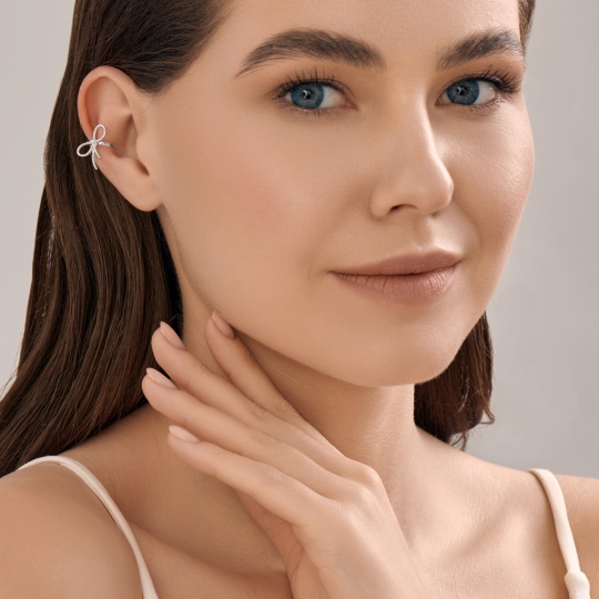 Серьга-кафф из серебра