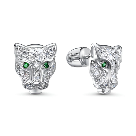 Серьги из серебра с фианитами