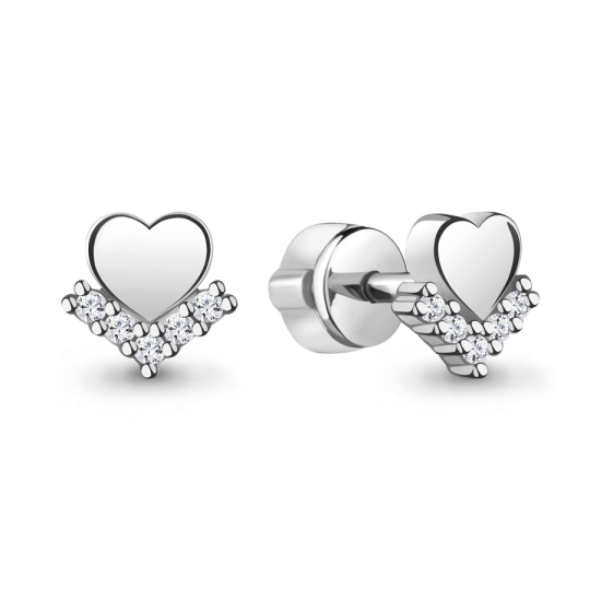 Серьги из серебра с фианитами