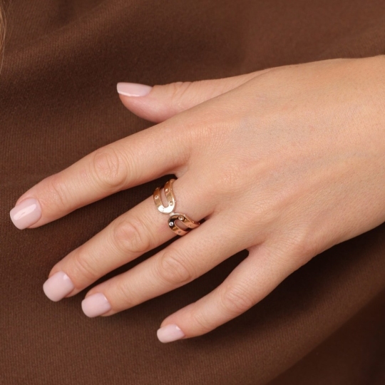 Кольцо из золота с фианитами