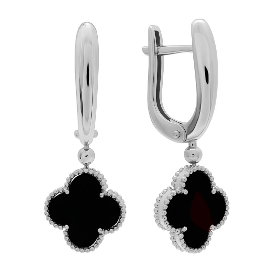 Серьги из серебра с ониксами