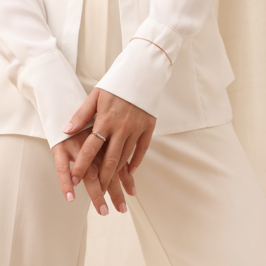 Кольцо из золота с фианитами