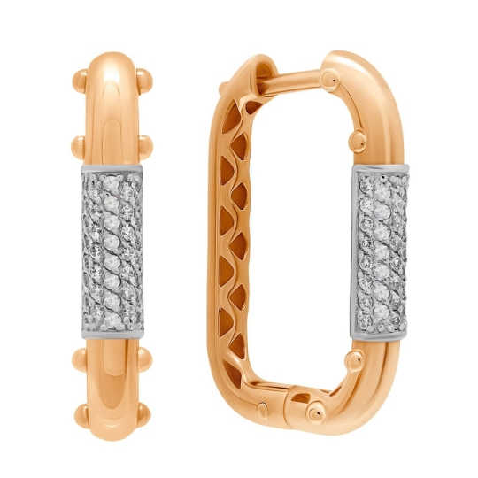 Серьги из золота с фианитами