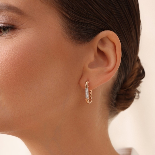 Серьги из золота с фианитами