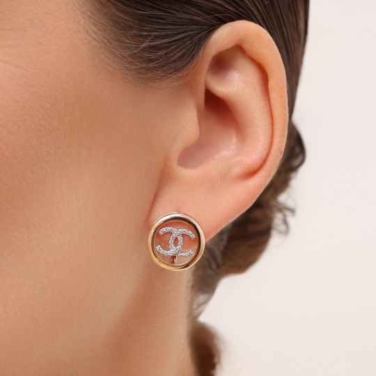 Серьги из золота с фианитами