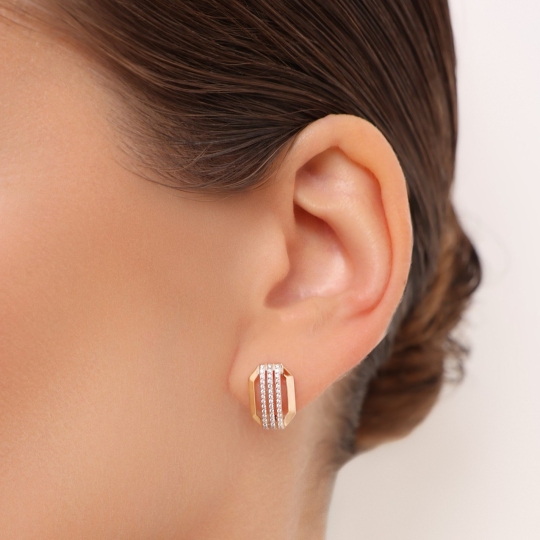 Серьги из золота с фианитами