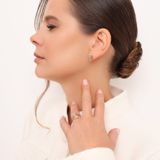 Серьги из золота с фианитами