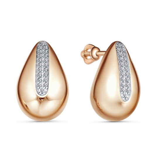 Серьги из золота с фианитами