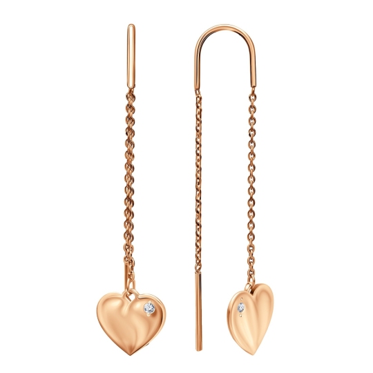 Серьги из золота с фианитами