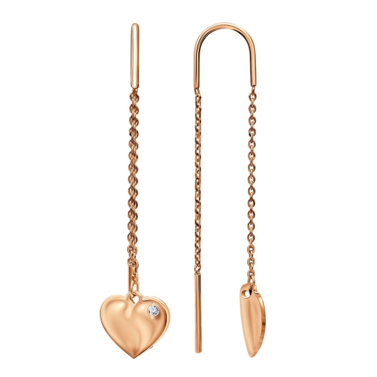 Серьги из золота с фианитами