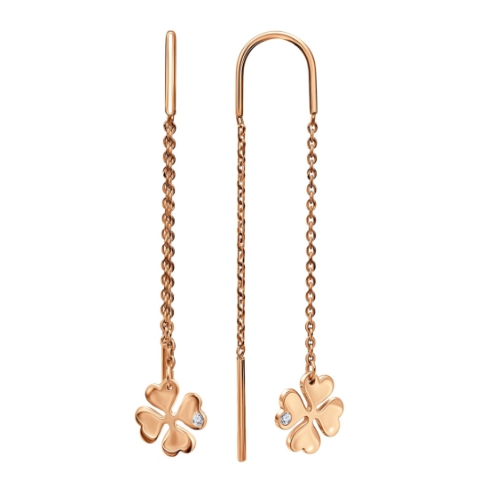 Серьги из золота с фианитами