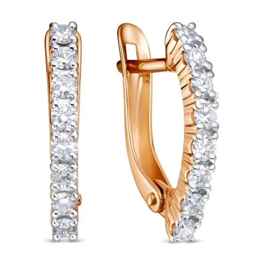 Серьги из золота с выращенными бриллиантами